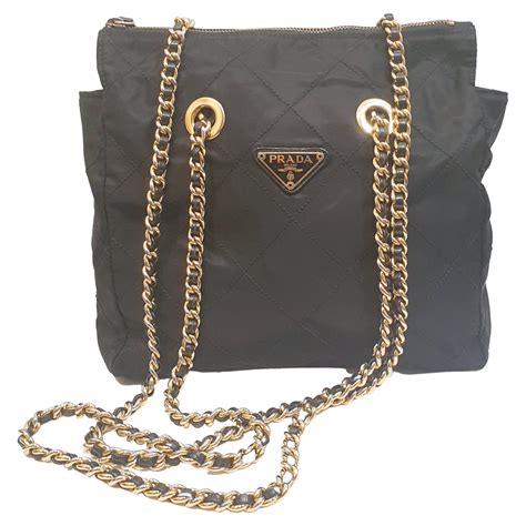 prada drawstring black gold chain|prada handbags 2010.